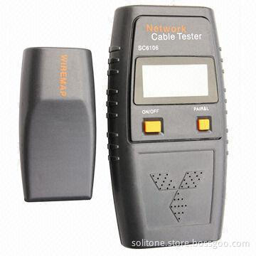 Cable Testers for RJ45, RJ11 and Coaxial Cable (BNC), Low-battery Voltage Alarm Display